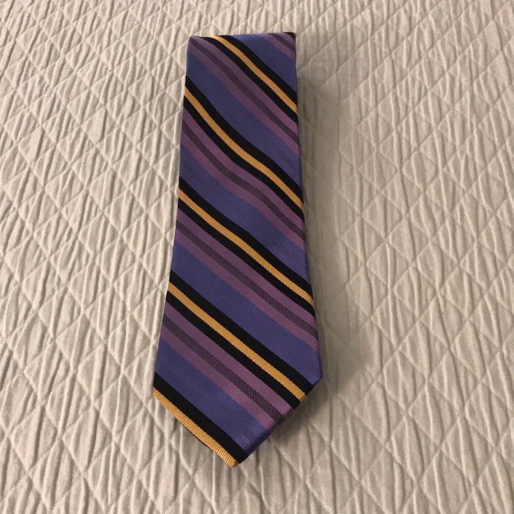 Forsyth of Canada FOC Diagonal Stripe Silk Rep Tie Purple Lavender Gold …